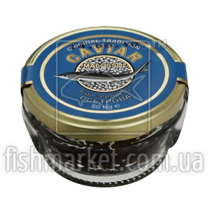 Черная икра зернистая осетра CAVIAR MALOSSOL, 50 г, стекло