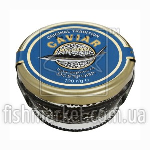 Черная икра зернистая осетра CAVIAR MALOSSOL, 100 г, стекло